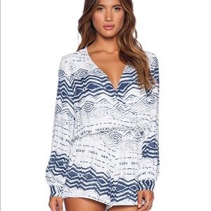 Blue Life Boho Romper in Nautical Print